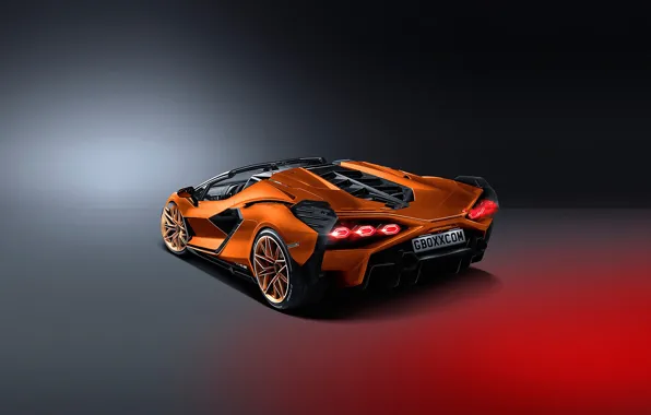 Lamborghini, supercar, background, orange, desigh, Sian