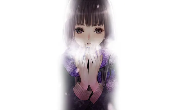 Cold, winter, snow, Girl, scarf, couples