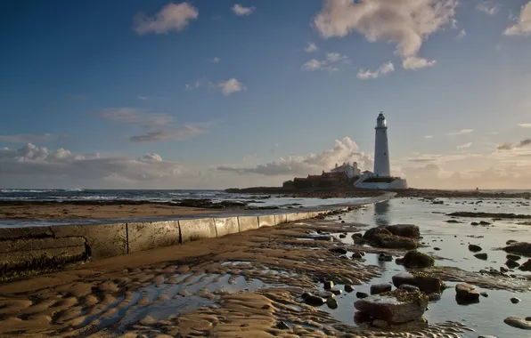 Picture sea, landscape, lighthouse