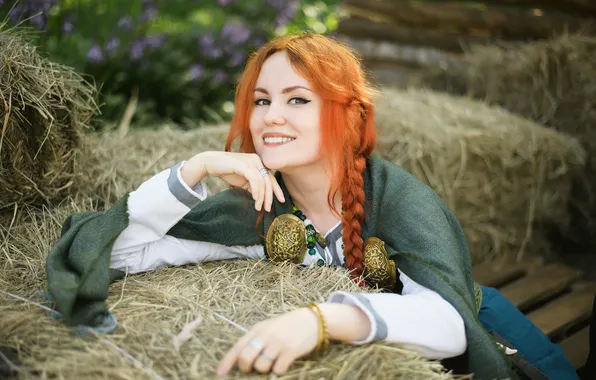 Look, girl, nature, pose, smile, style, portrait, hands