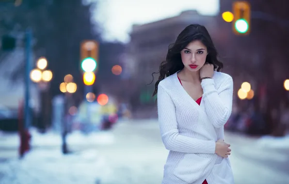 Picture Canada, Model, White, View, Jacket, Winnipeg, Kallie