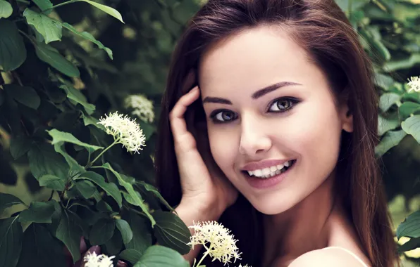 Picture greens, face, smile, model, beauty, chic