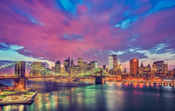 Manhattan, New York City, Brooklyn bridge, New York