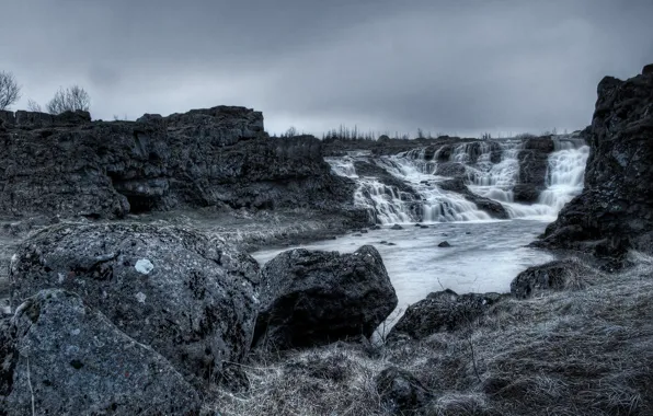 Picture water, landscape, rocks, waterfall