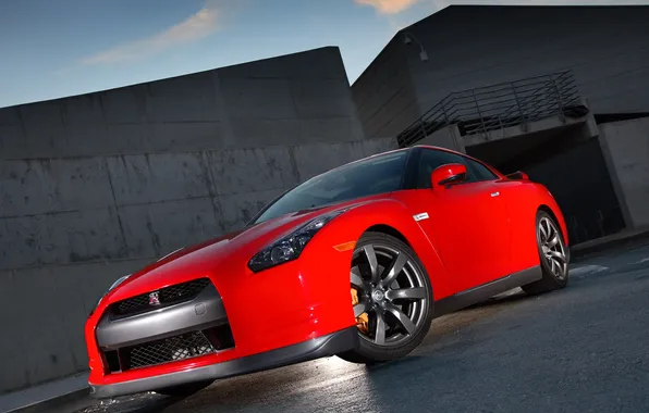 Red, Machine, Nissan, Machine, Nissan, Red, GT-R, Car