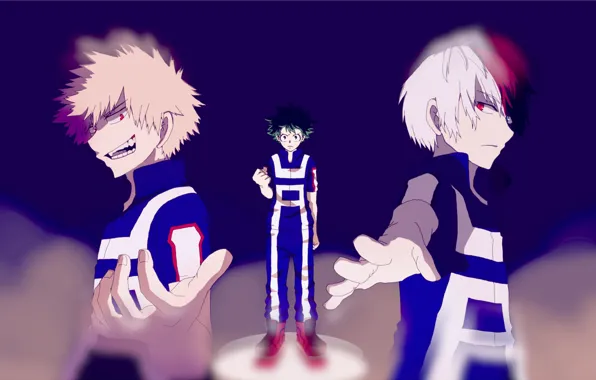 Anime, art, guys, Boku no Hero Academy, My hero Academy
