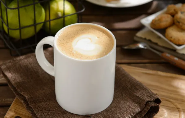 Wallpaper coffee, Cup, lime, foam