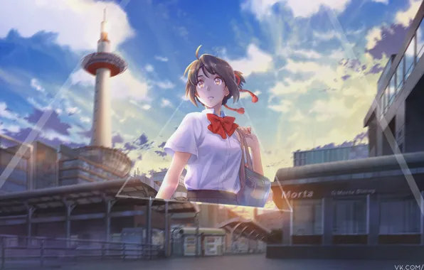 Anime, art, movie, Your Name, Your name, Mitsuha Miyamizu, raidyhd, Kimi no Na Wa