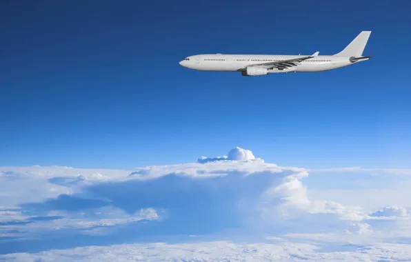 The sky, freedom, clouds, aviation, landscapes, morning, the plane, sky