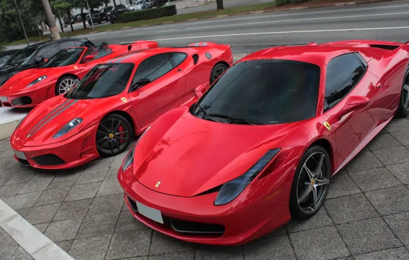 Ferrari, Red, Supercars, 458 Spider, 430 Scuderia, F430 Spider