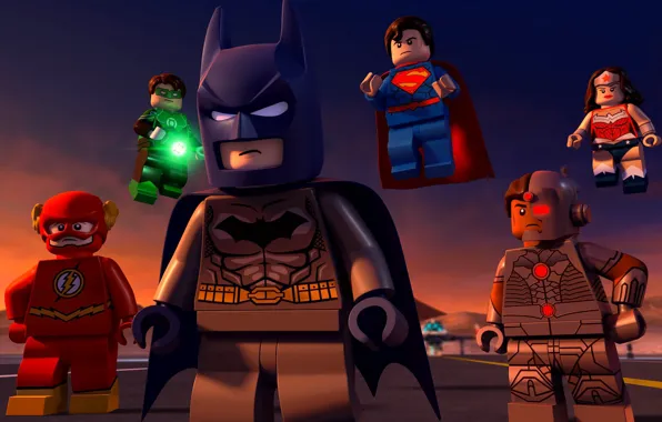 Picture Wonder Woman, Batman, bat, Lego, Green Lantern, Superman, hero, mask