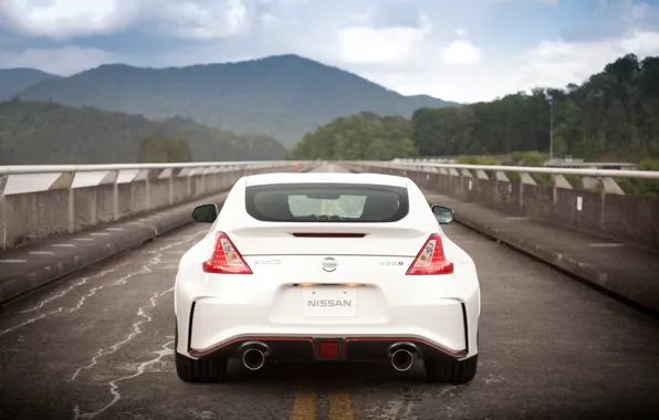 Nissan, rain, drops, 370Z, Nismo, rear end