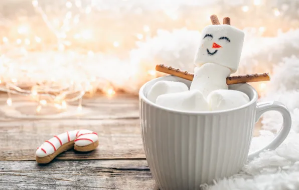 Light, smile, Board, cookies, Christmas, candy, cane, Cup