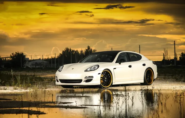 Picture Panamera, Porshe, Water, White, S