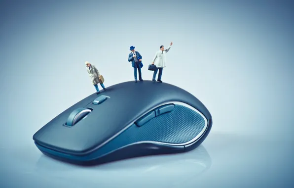 Blue, small dolls, wireless mouse