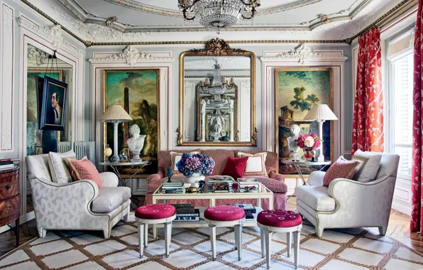 Design, style, interior, pictures, mirror, living room, English Renaissance style living room, English revival living …