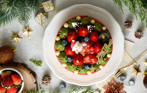 Santa Claus, cakes, cake