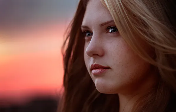 Portrait, freckles, Christina