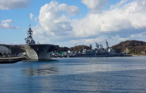 Japan, ships, port, Izumo, Yokosuka