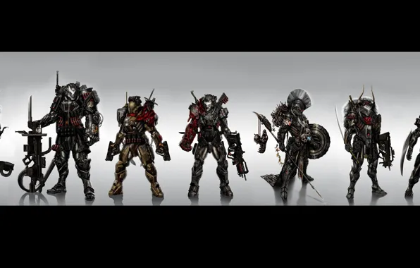 Fiction, soldiers, armor, swords, the exoskeleton