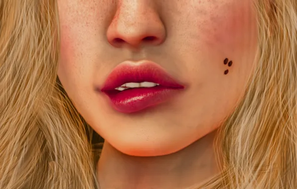 Girl, face, sexy, hair, lips