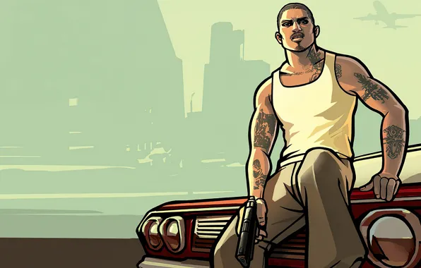 Picture machine, the sky, Mike, guy, Grand Theft Auto: San Andreas