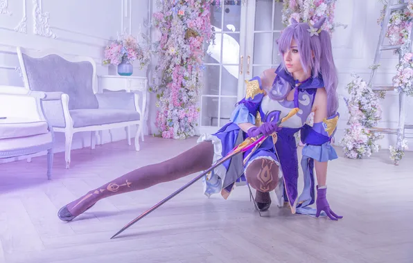 Girl, the game, sword, costume, the heroine, cosplay, cosplay, genshin