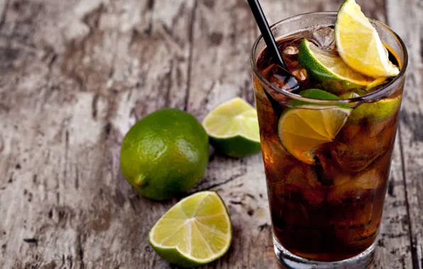 Glass, cocktail, lime, drink