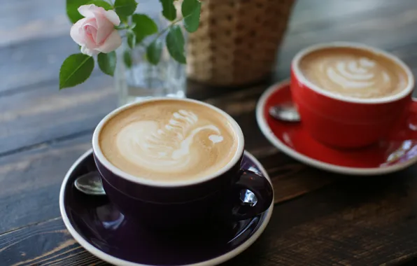 Flowers, foam, cappuccino, figure