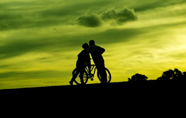 Picture sunset, mood, silhouette