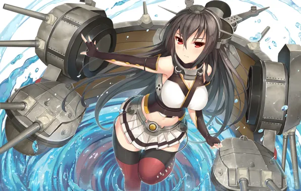 Picture girl, weapons, anime, art, nagato, kantai collection