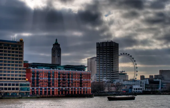 England, London, London, England, thames, the london eye, oxo tower