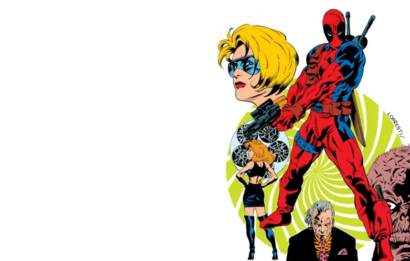 Red, gun, Deadpool, Deadpool, katana, comics, MARVEL, Marvel