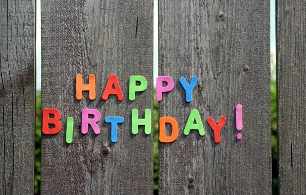 Picture photo, The fence, Board, The inscription, Birthday