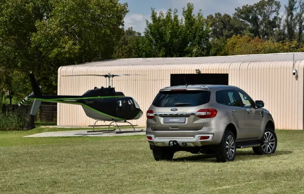 Picture Ford, hangar, back, helicopter, Everest, Limited, 4WD, 2019