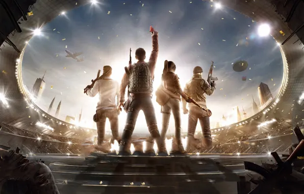 Weapons, soldiers, arena, PlayerUnknown's Battlegrounds