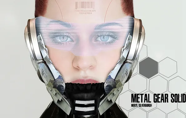 Picture look, girl, barcode, tattoo, helmet, Metal Gear Solid