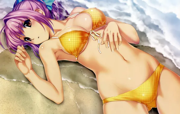 Sand, beach, swimsuit, water, body, Bikini