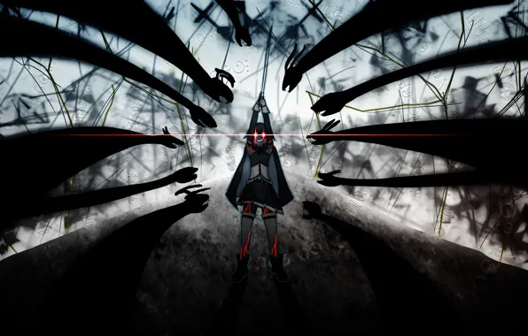 Magic, witch, the battle, red eyes.shadows, Sayaka Miki, Mahou shoujo Madoka magica