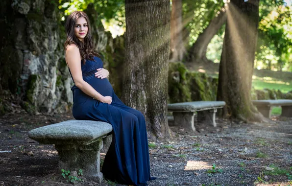 Girl, Park, tummy, dress, shop