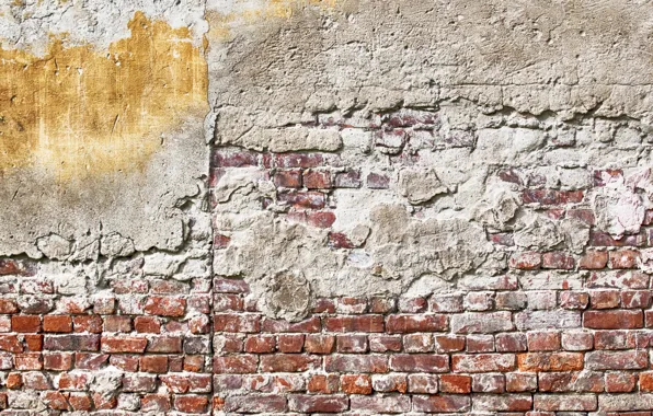 Wall, Red, yellow, bricks, pattern, rust