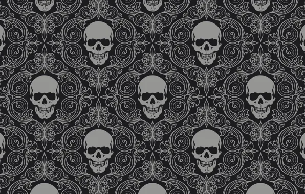 Picture sake, background, gray, skull tiles