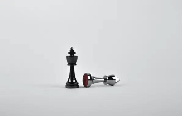 Chess pieces, light grey background, chess pieces, light gray background, black and white