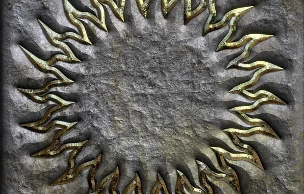 The sun, metal, texture, metallic, relief, foil, chasing