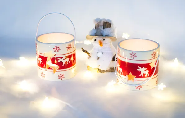 Light, decoration, snowflakes, background, holiday, toy, Shine, new year