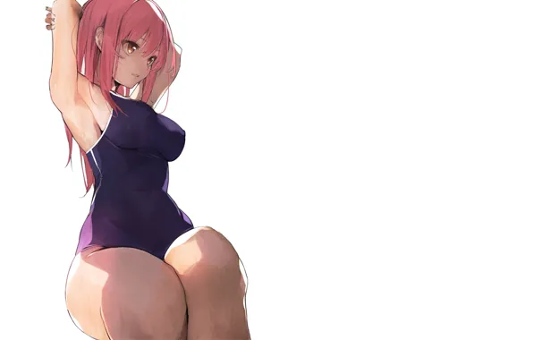 Kawaii, girl, sexy, red hair, anime, pretty, swimsuit, babe