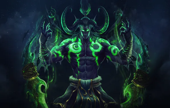 The game, Illidan, The demon, WOW, Stormrage, Warcraft, Blizzard, Art