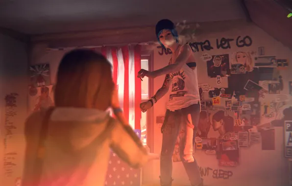 On the bed, Chloe, Max, Life is Strange, Dancing
