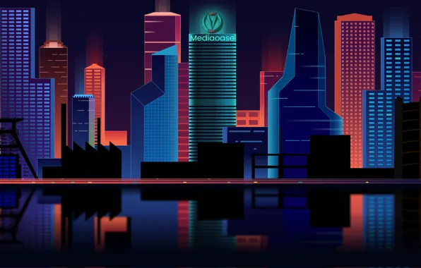 Vector, The city, Style, Skyscrapers, Building, The building, Architecture, Art