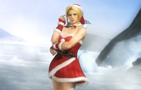 Snow, hat, blonde, neckline, bell, cosplay, Dead or Alive, bombski